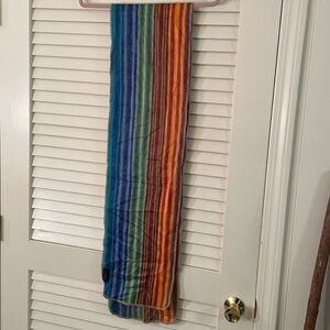 AMIR a la Vida Alpaca Blend Multicolor Striped Scarf with Rounded Stitch Edge